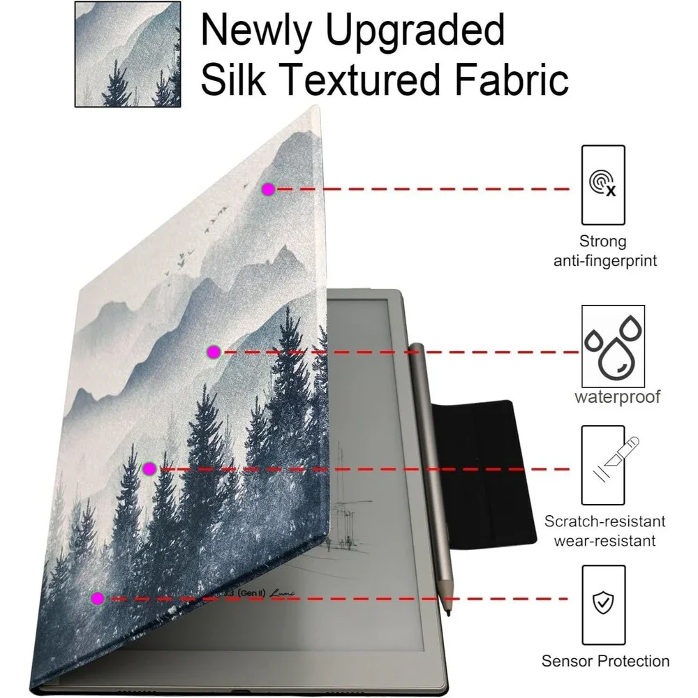 Case for Onyx Boox Go 10.3 Gen II Magnetic Stand Folio Cover Forest Mountains